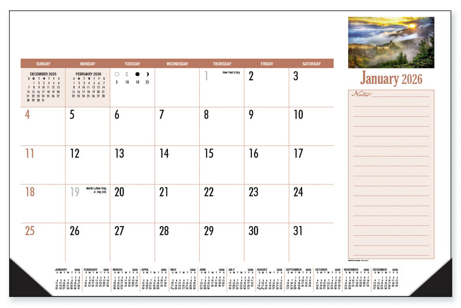 PCA 3217 Desk and Counter Calendar Pad