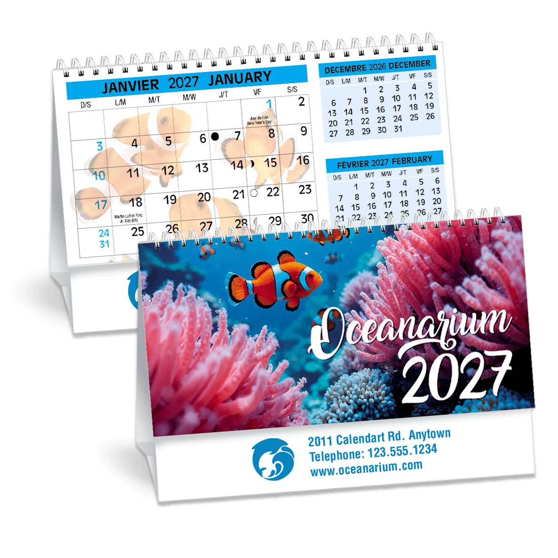 PCA 3750C Double View® Custom Desk Calendar