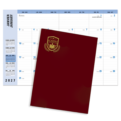 PCA 3010 AGENDA  MOIS EN VUE BUDGET