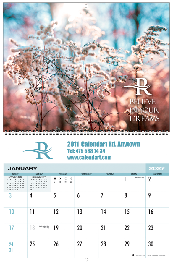 PCA 4750 Custom 12 Month Appointment Wall Calendar