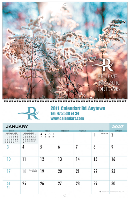 PCA 4750 Custom 12 Month Appointment Wall Calendar