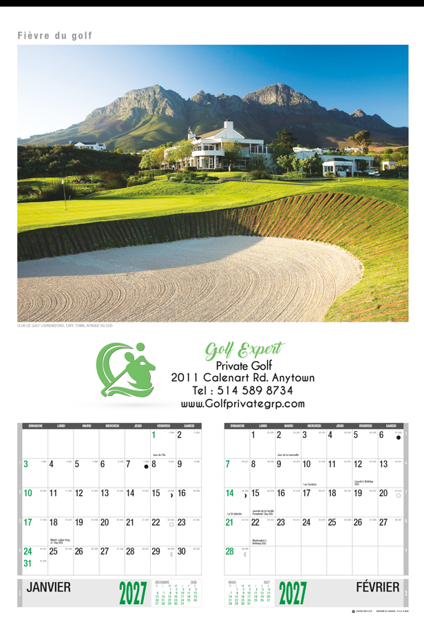 PCA Calendar 4925 Golfing Fever