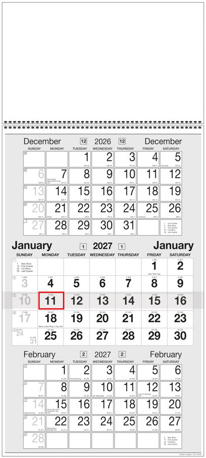 PCA 5160 3-Month - Wall Calendars