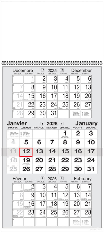 PCA 5160 3-Month - Wall Calendars