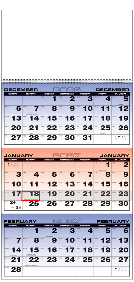 PCA 5172 3-Month Planner Economic Calendar