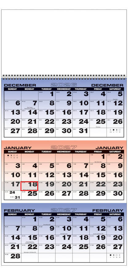 PCA 5172 3-Month Planner Economic Calendar
