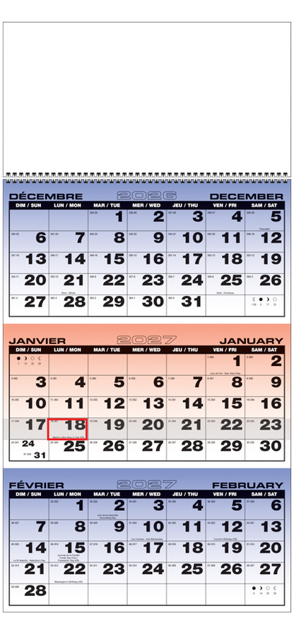 PCA 5172 3-Month Planner Economic Calendar