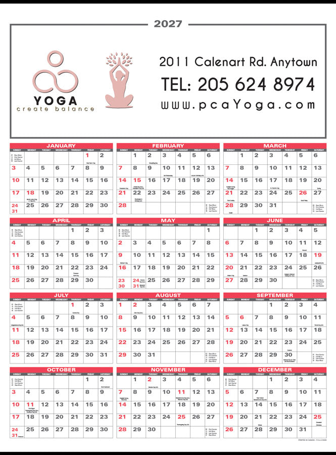 PCA 5400 Mid-Size - Wall Calendars