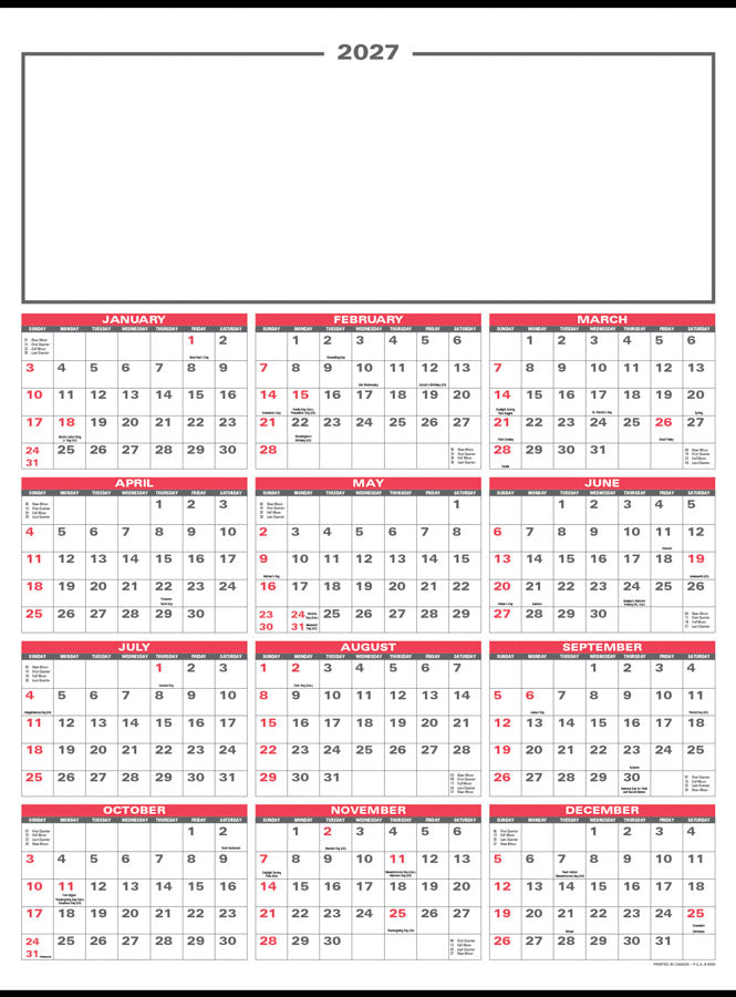 PCA 5400 Mid-Size - Wall Calendars