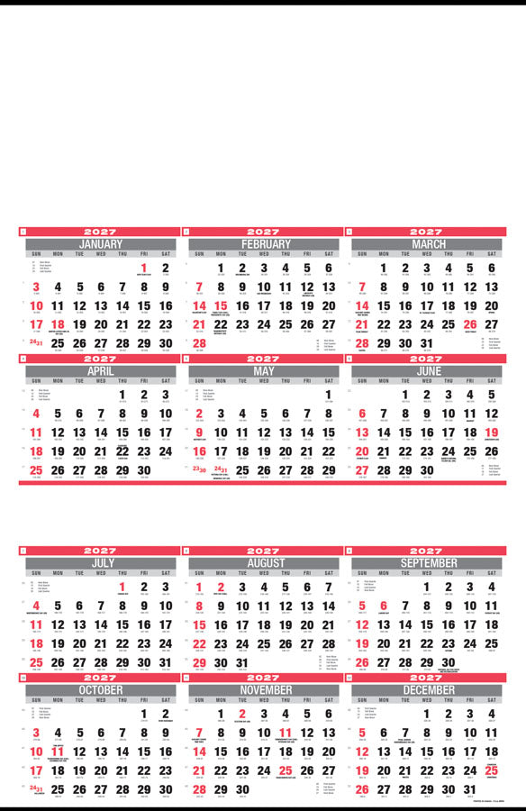 PCA 5550 12-Month Double AD - Wall Calendars