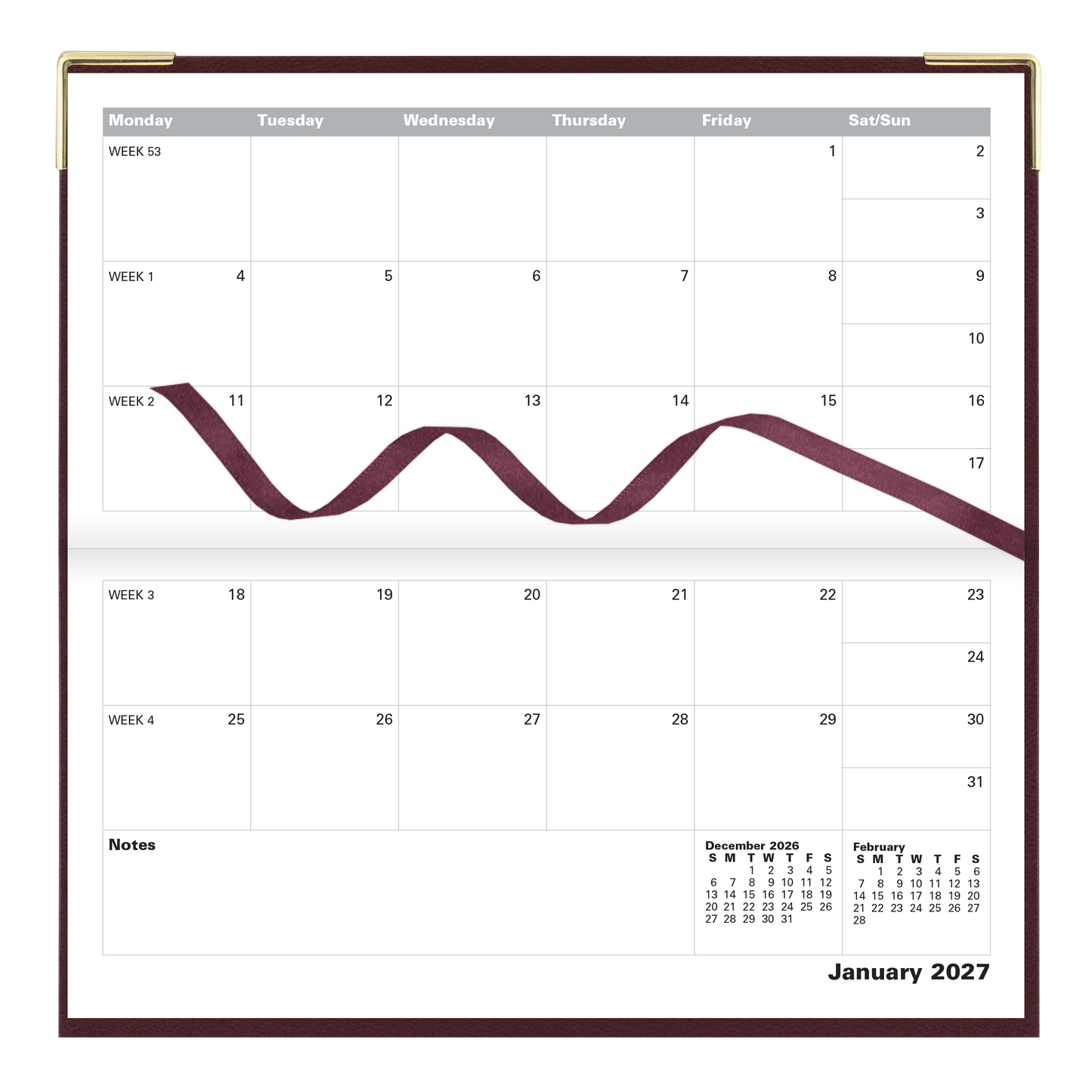 Letts Classic Slim Monthly Pocket Planner C12S