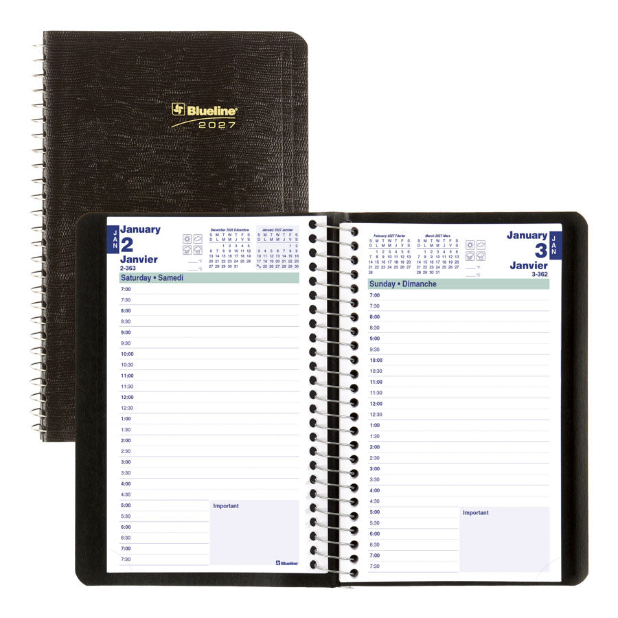 Essential Daily Appointment Book, 2027, Bilingual (C1504.81BT-27, C1504.82BT-27, C1504.83BT-27) - Blueline