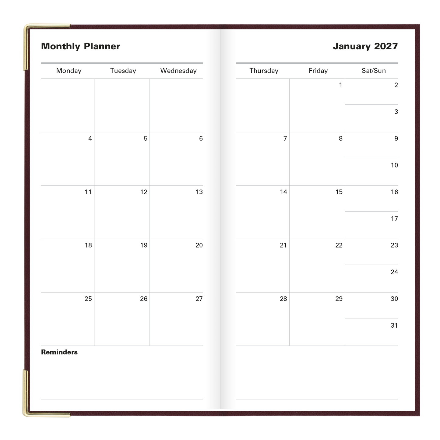 Letts Classic Pocket Slim Weekly Upright Planner C32SU