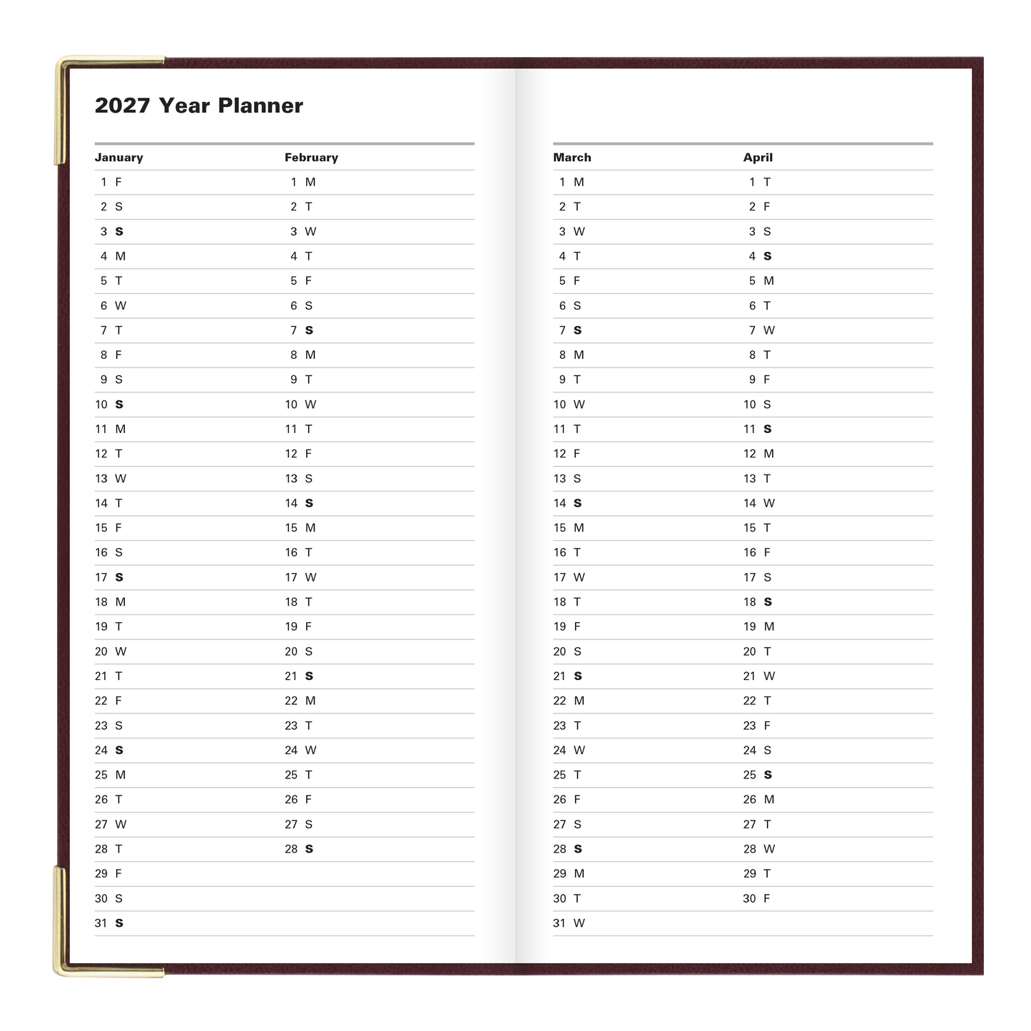 Letts Classic Pocket Slim Weekly Upright Planner C32SU